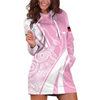 Australia Bowls Personalised Indigenous Pink Round Hoodie Dress - Aussie Hoodie