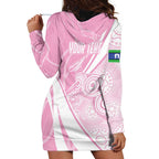 Australia Bowls Personalised Indigenous Pink Round Hoodie Dress - Aussie Hoodie