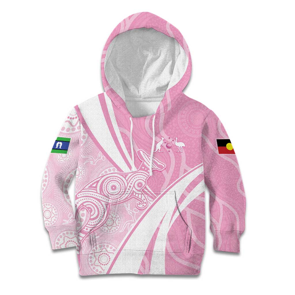 Australia Bowls Personalised Indigenous Pink Round Kid Hoodie - Aussie Hoodie