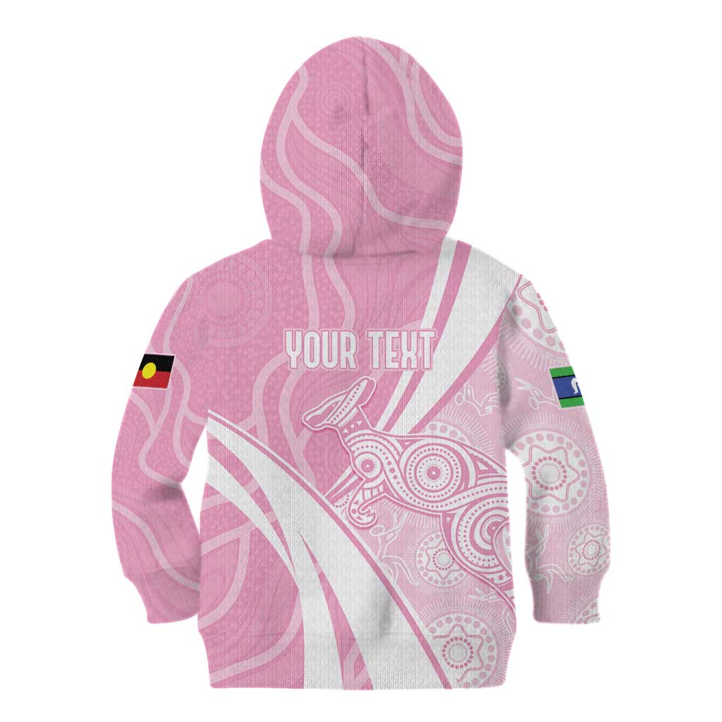 Australia Bowls Personalised Indigenous Pink Round Kid Hoodie - Aussie Hoodie