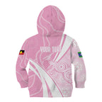 Australia Bowls Personalised Indigenous Pink Round Kid Hoodie - Aussie Hoodie