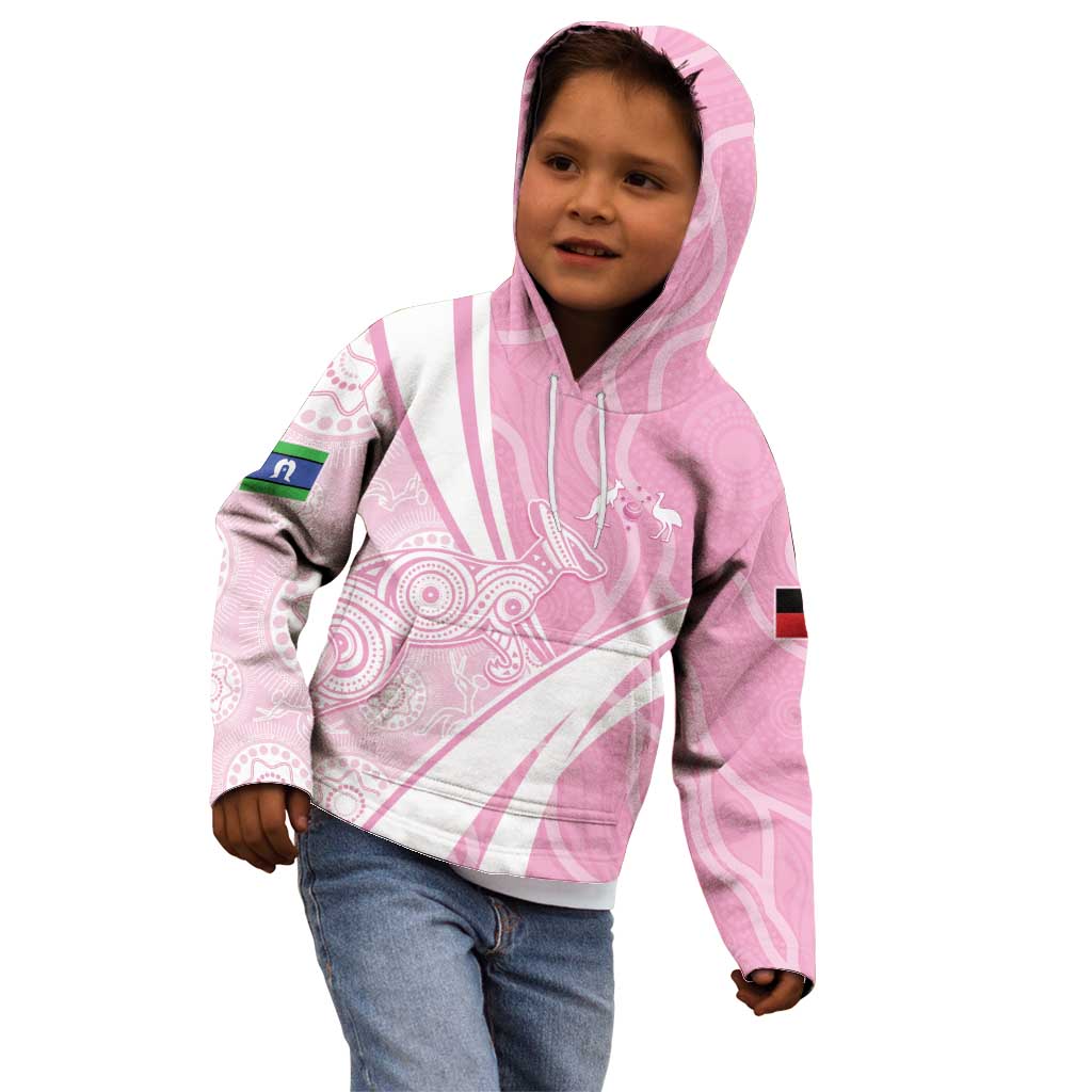 Australia Bowls Personalised Indigenous Pink Round Kid Hoodie - Aussie Hoodie