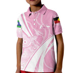 Australia Bowls Personalised Indigenous Pink Round Kid Polo Shirt - Aussie Hoodie
