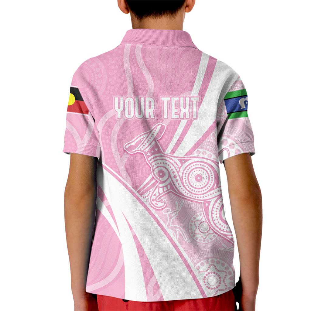 Australia Bowls Personalised Indigenous Pink Round Kid Polo Shirt - Aussie Hoodie