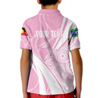 Australia Bowls Personalised Indigenous Pink Round Kid Polo Shirt - Aussie Hoodie
