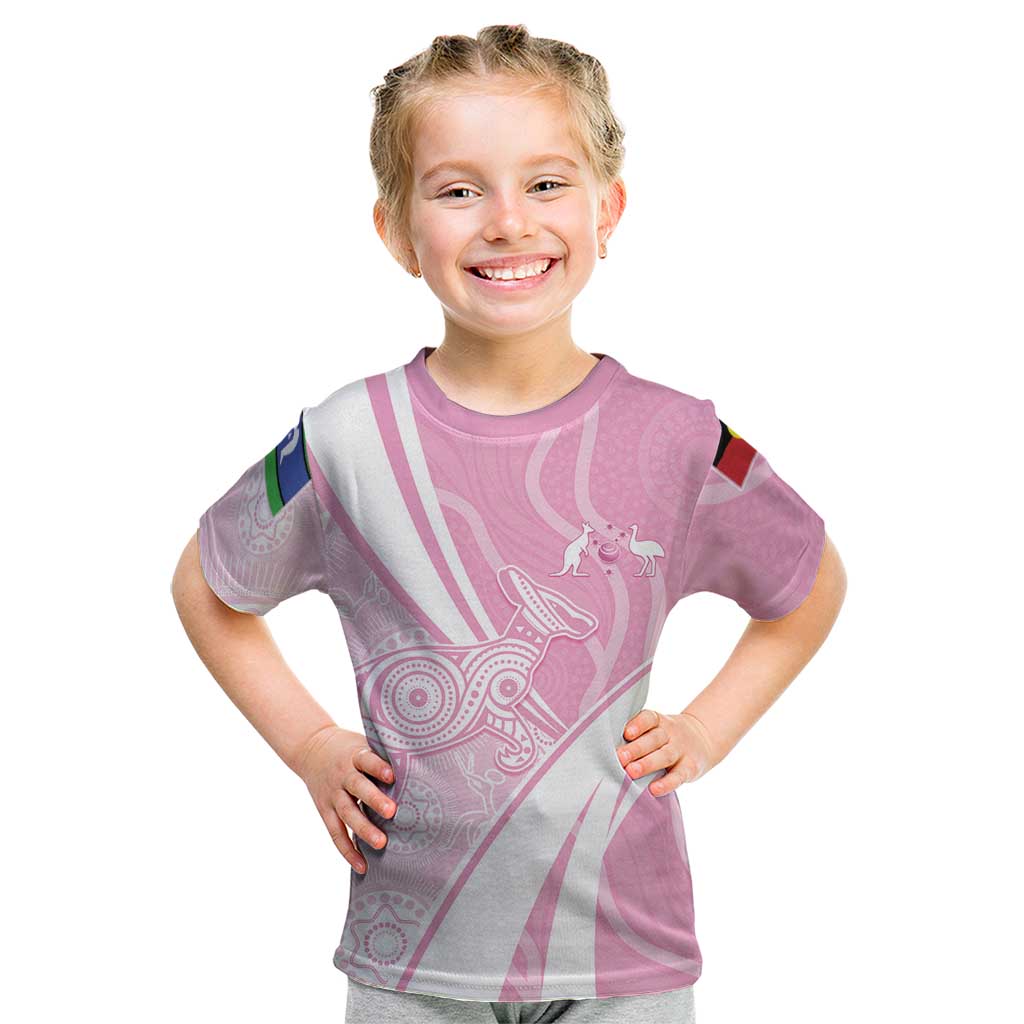 Australia Bowls Personalised Indigenous Pink Round Kid T Shirt - Aussie Hoodie