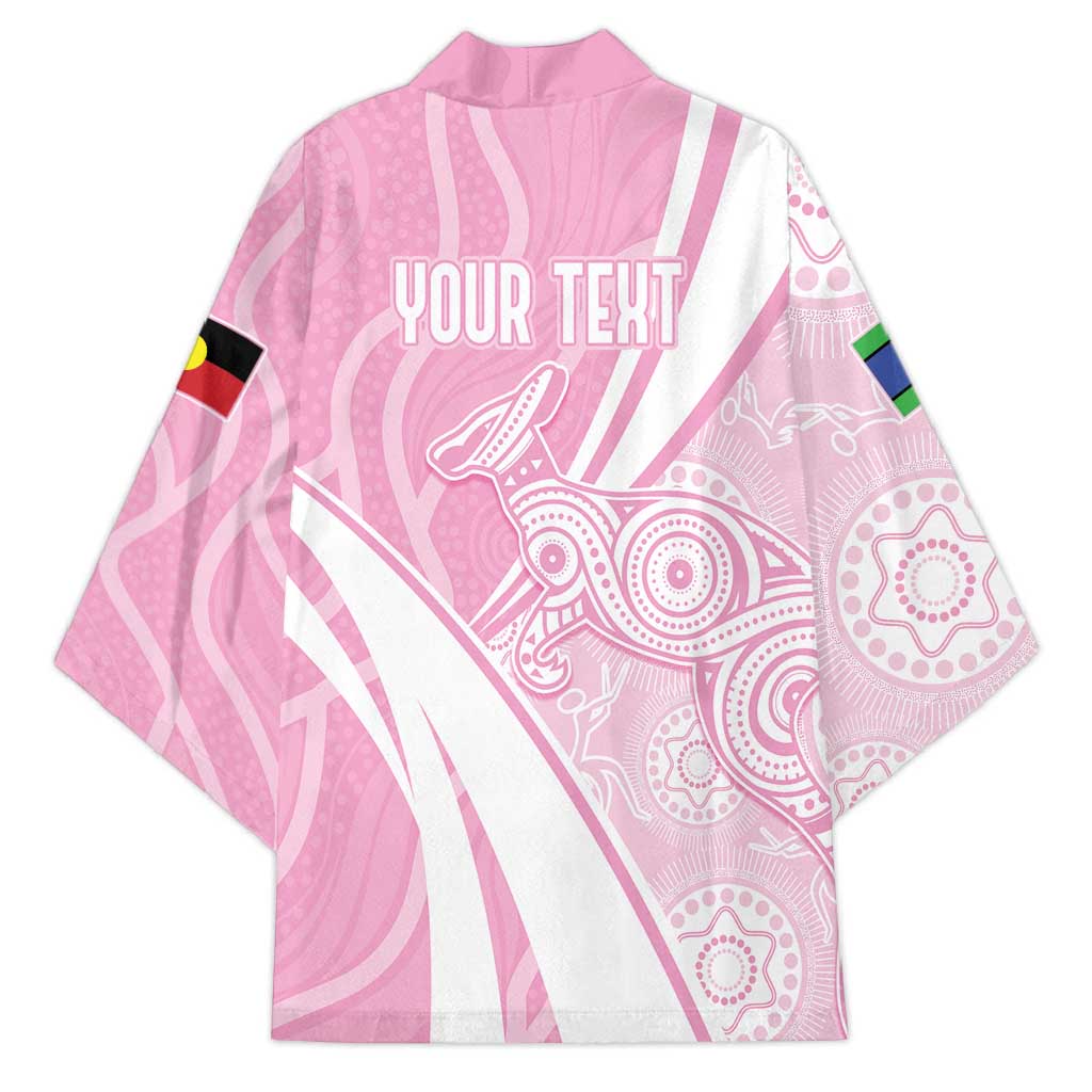 Australia Bowls Personalised Indigenous Pink Round Kimono - Aussie Hoodie
