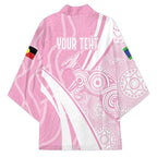 Australia Bowls Personalised Indigenous Pink Round Kimono - Aussie Hoodie