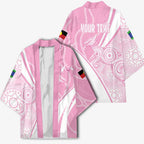 Australia Bowls Personalised Indigenous Pink Round Kimono - Aussie Hoodie