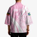 Australia Bowls Personalised Indigenous Pink Round Kimono - Aussie Hoodie