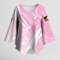 Australia Bowls Personalised Indigenous Pink Round Kimono Sleeve Blouse - Aussie Hoodie