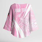 Australia Bowls Personalised Indigenous Pink Round Kimono Sleeve Blouse - Aussie Hoodie
