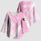 Australia Bowls Personalised Indigenous Pink Round Kimono Sleeve Blouse - Aussie Hoodie