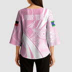 Australia Bowls Personalised Indigenous Pink Round Kimono Sleeve Blouse - Aussie Hoodie