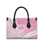 Australia Bowls Personalised Indigenous Pink Round Leather Bag - Aussie Hoodie