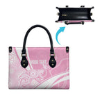 Australia Bowls Personalised Indigenous Pink Round Leather Bag - Aussie Hoodie