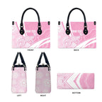 Australia Bowls Personalised Indigenous Pink Round Leather Bag - Aussie Hoodie