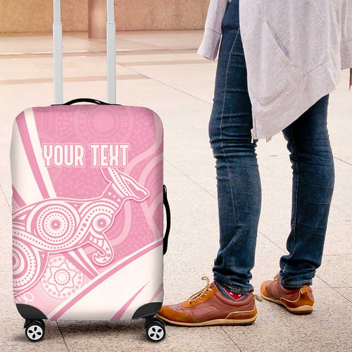 Australia Bowls Personalised Indigenous Pink Round Luggage Cover - Aussie Hoodie