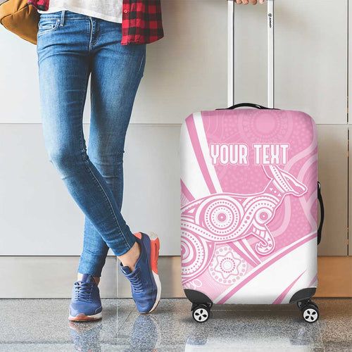 Australia Bowls Personalised Indigenous Pink Round Luggage Cover - Aussie Hoodie