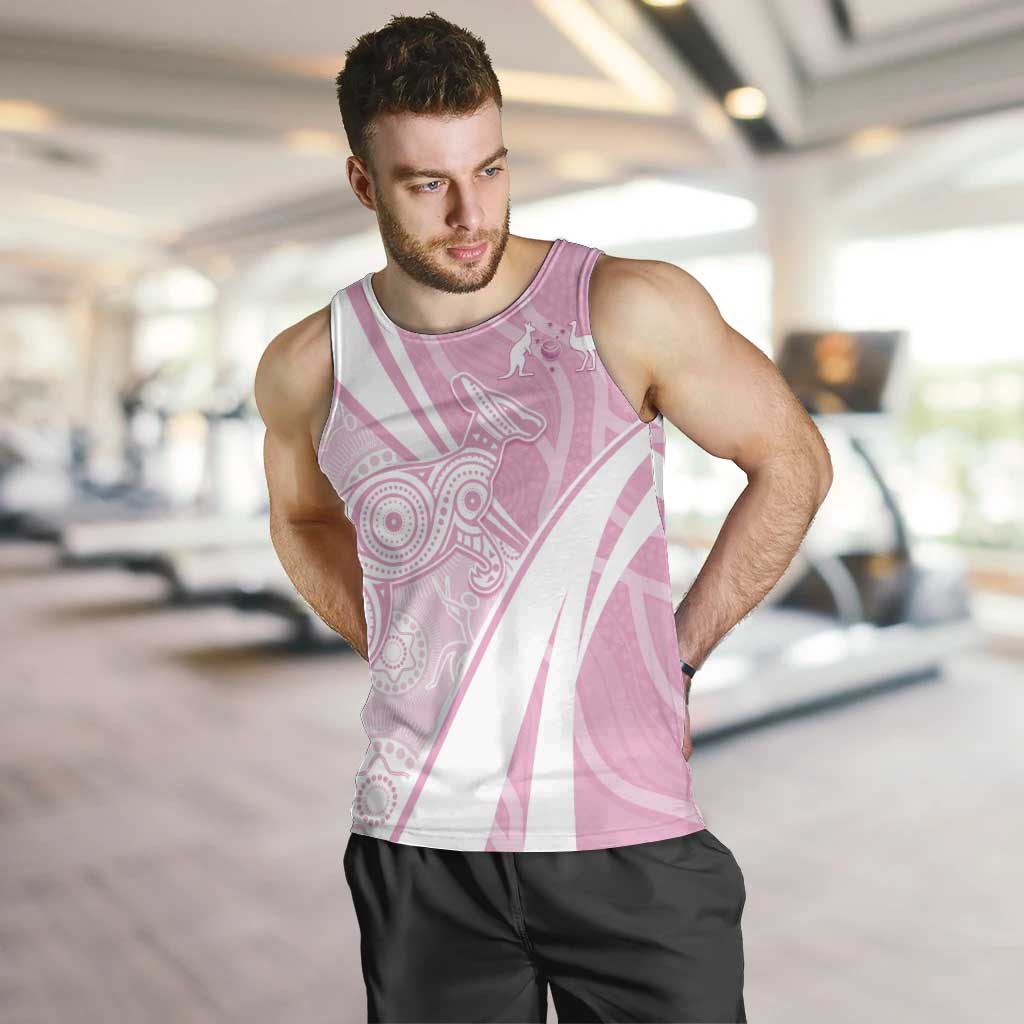 Australia Bowls Personalised Indigenous Pink Round Men Tank Top - Aussie Hoodie