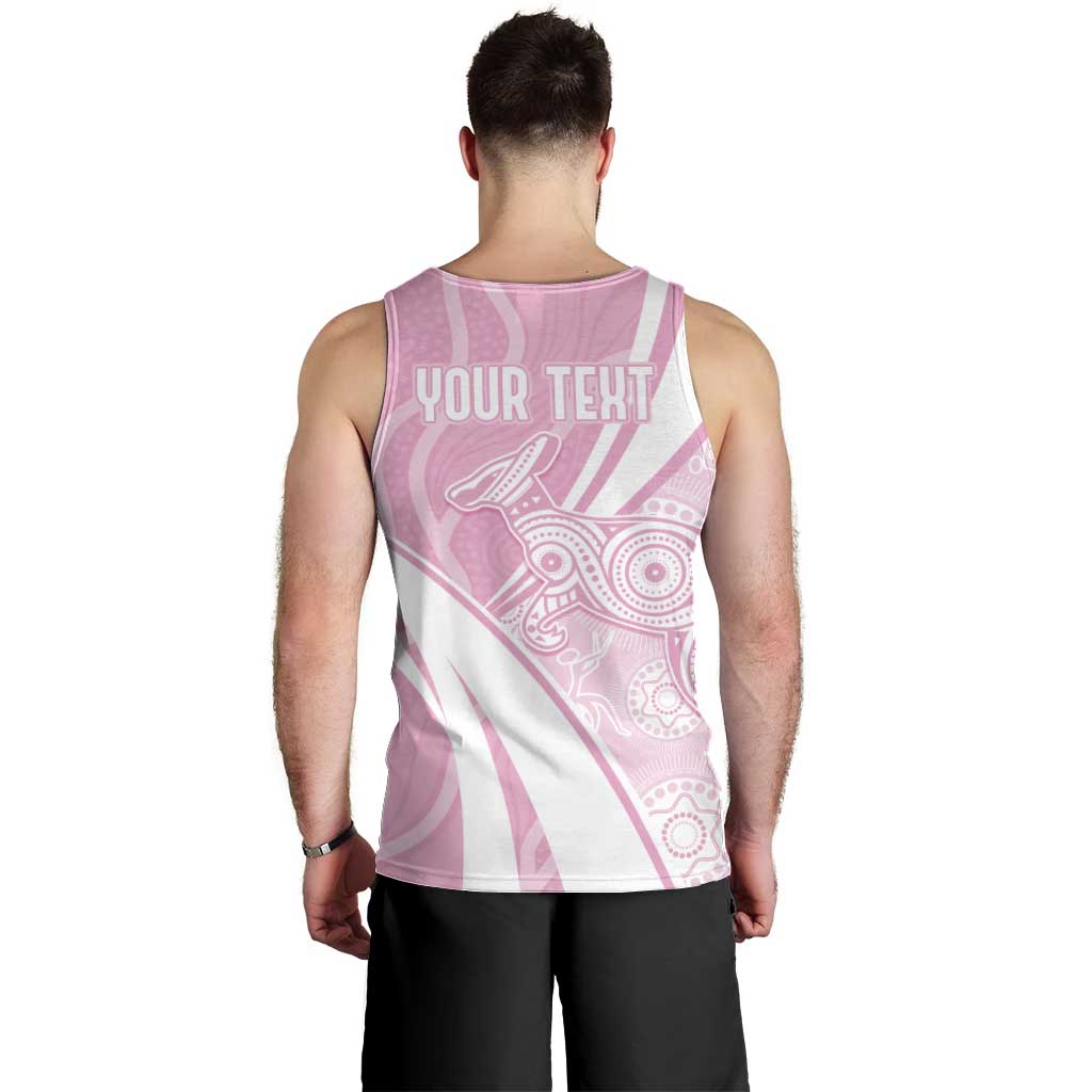 Australia Bowls Personalised Indigenous Pink Round Men Tank Top - Aussie Hoodie