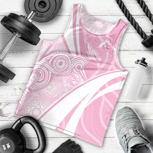 Australia Bowls Personalised Indigenous Pink Round Men Tank Top - Aussie Hoodie