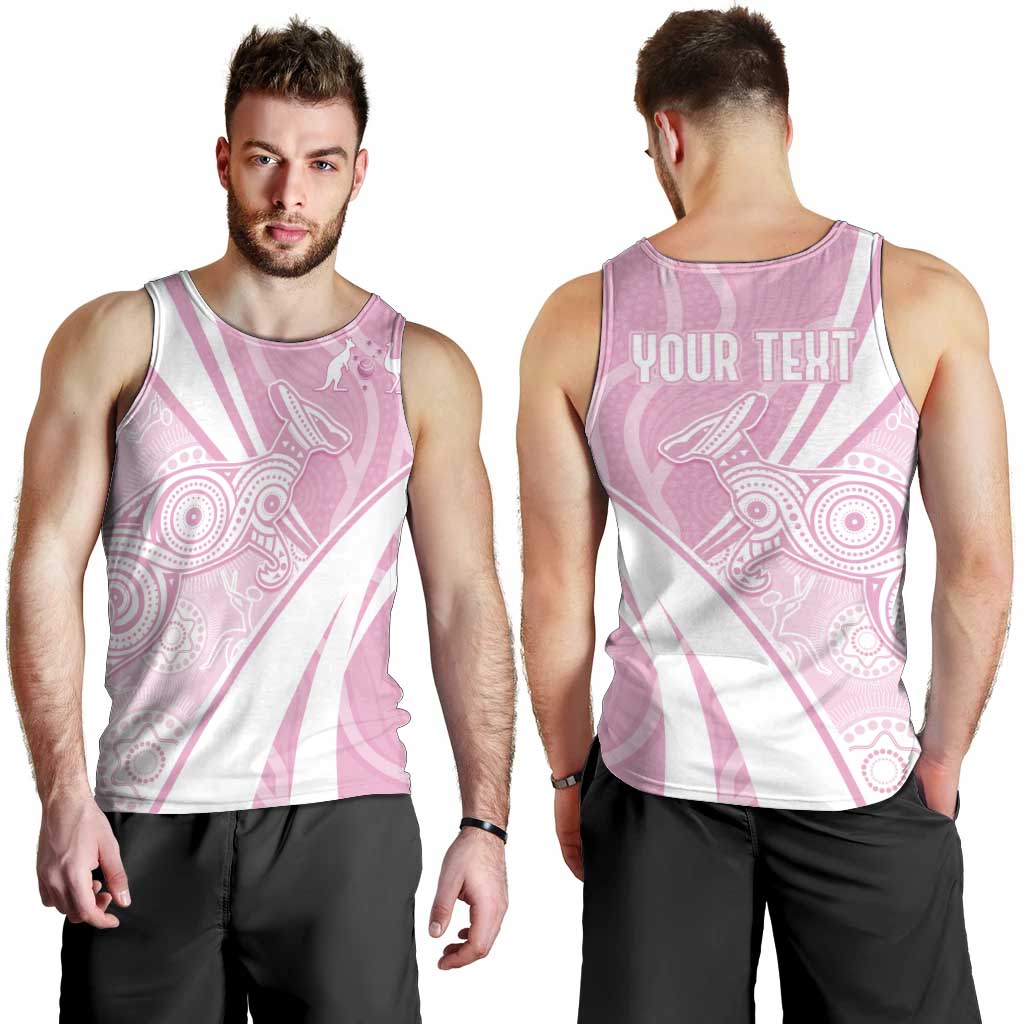 Australia Bowls Personalised Indigenous Pink Round Men Tank Top - Aussie Hoodie