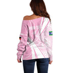Australia Bowls Personalised Indigenous Pink Round Off Shoulder Sweater - Aussie Hoodie