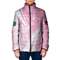 Australia Bowls Personalised Indigenous Pink Round Padded Jacket - Aussie Hoodie