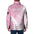 Australia Bowls Personalised Indigenous Pink Round Padded Jacket - Aussie Hoodie