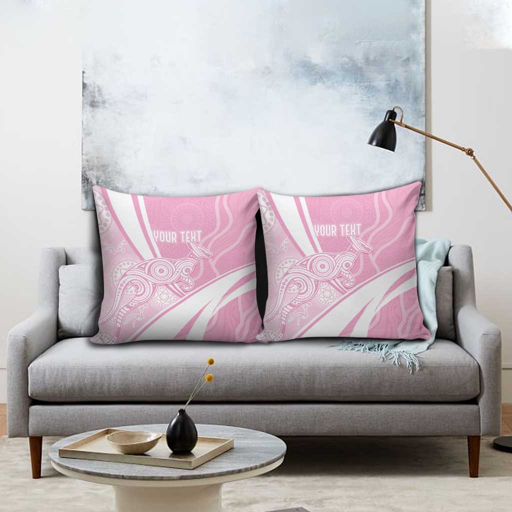 Australia Bowls Personalised Indigenous Pink Round Pillow Cover - Aussie Hoodie