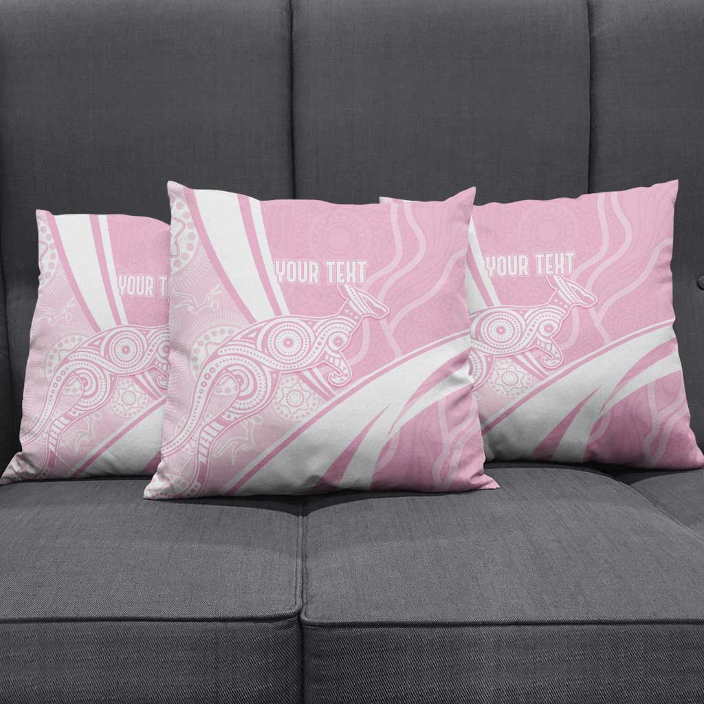 Australia Bowls Personalised Indigenous Pink Round Pillow Cover - Aussie Hoodie