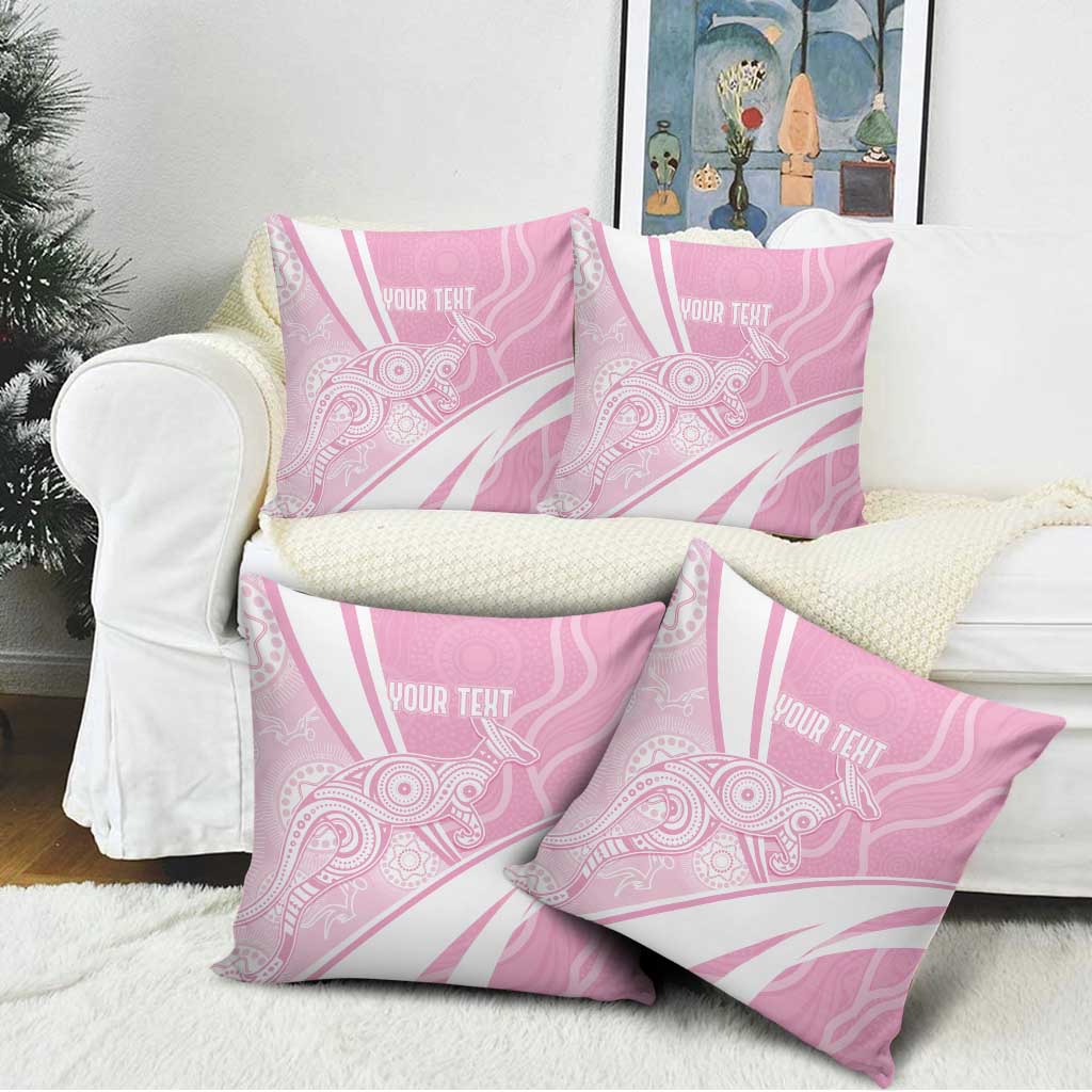 Australia Bowls Personalised Indigenous Pink Round Pillow Cover - Aussie Hoodie