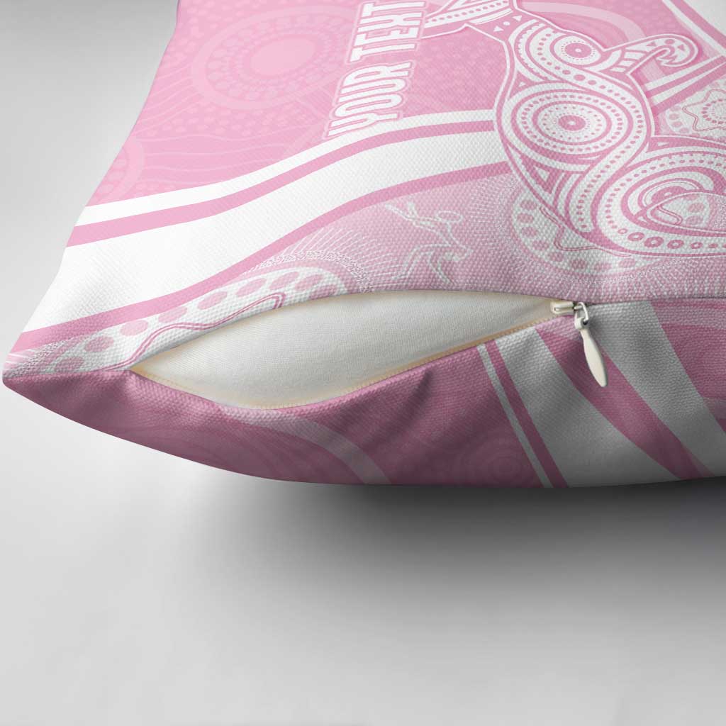 Australia Bowls Personalised Indigenous Pink Round Pillow Cover - Aussie Hoodie