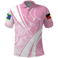 Australia Bowls Personalised Indigenous Pink Round Polo Shirt - Aussie Hoodie