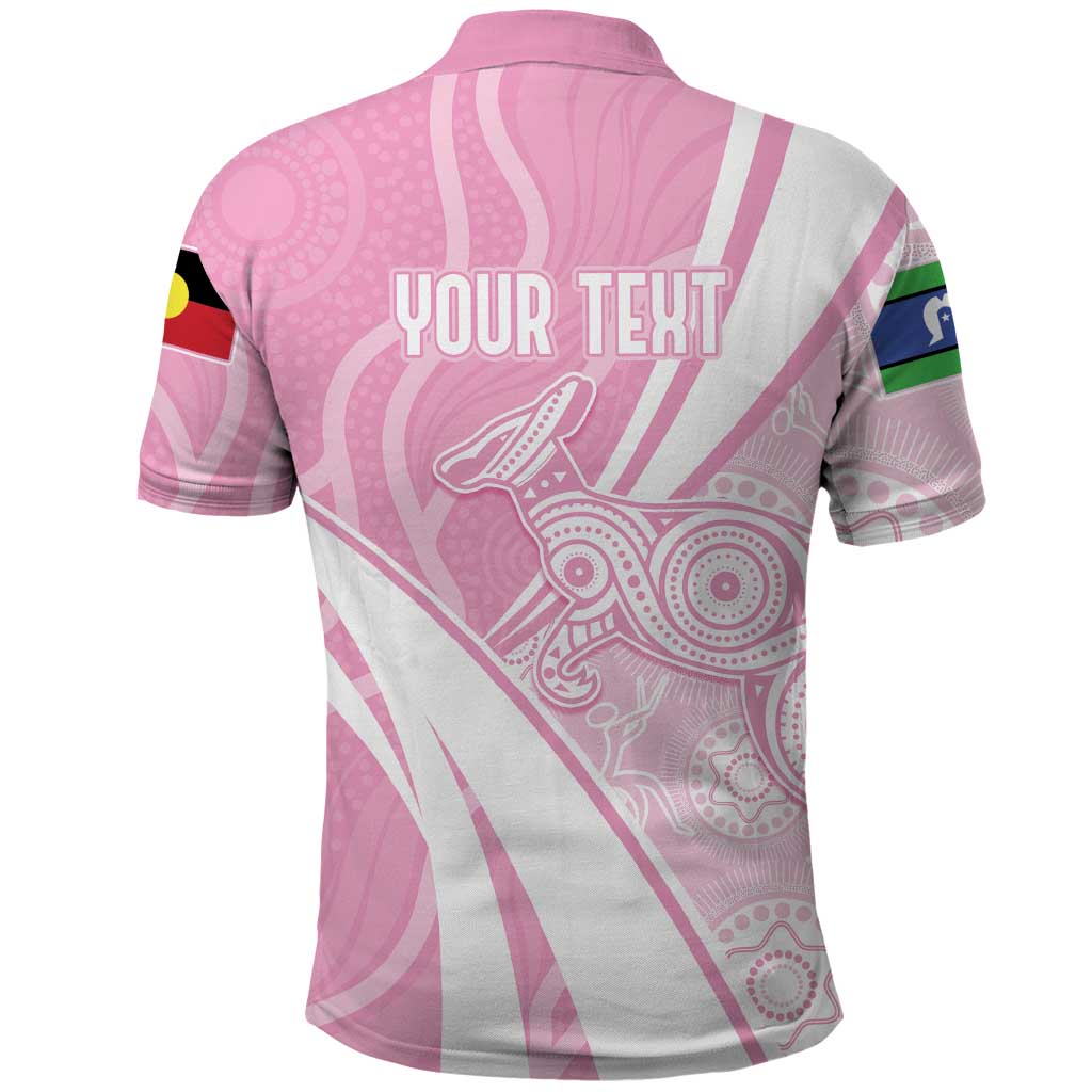 Australia Bowls Personalised Indigenous Pink Round Polo Shirt - Aussie Hoodie