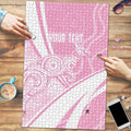 Australia Bowls Personalised Indigenous Pink Round Puzzle - Aussie Hoodie