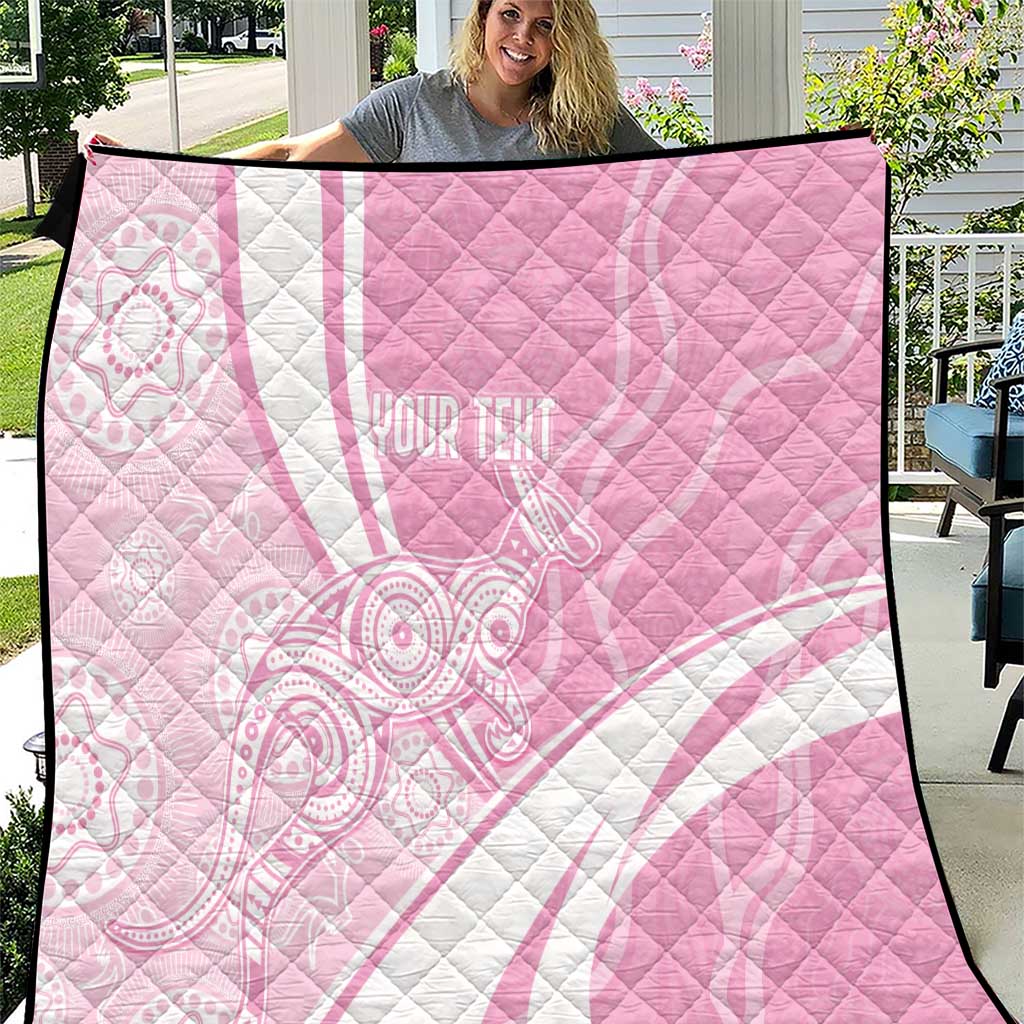 Australia Bowls Personalised Indigenous Pink Round Quilt - Aussie Hoodie