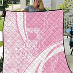 Australia Bowls Personalised Indigenous Pink Round Quilt - Aussie Hoodie