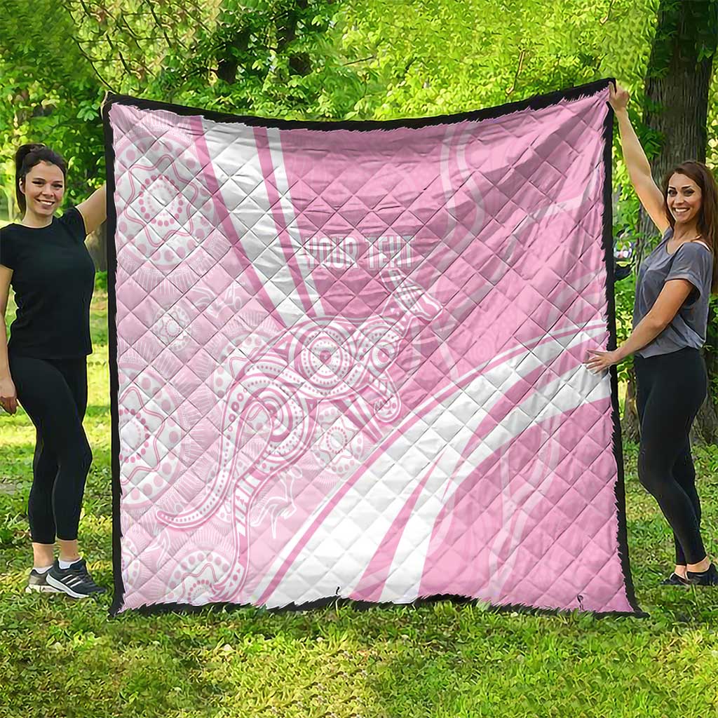 Australia Bowls Personalised Indigenous Pink Round Quilt - Aussie Hoodie