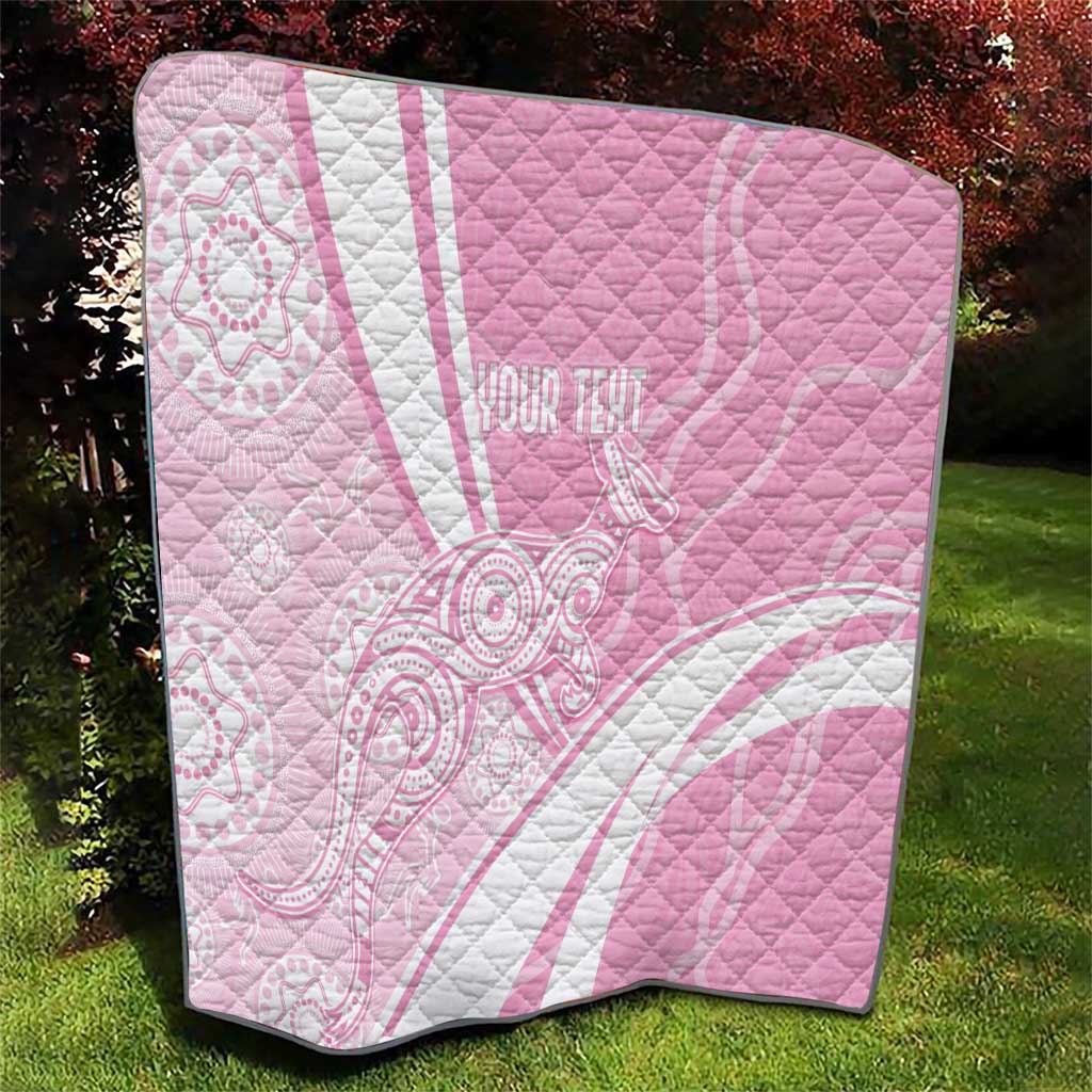 Australia Bowls Personalised Indigenous Pink Round Quilt - Aussie Hoodie