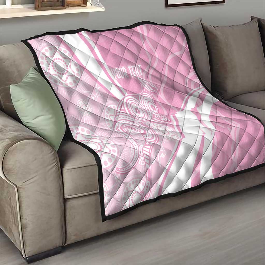 Australia Bowls Personalised Indigenous Pink Round Quilt - Aussie Hoodie