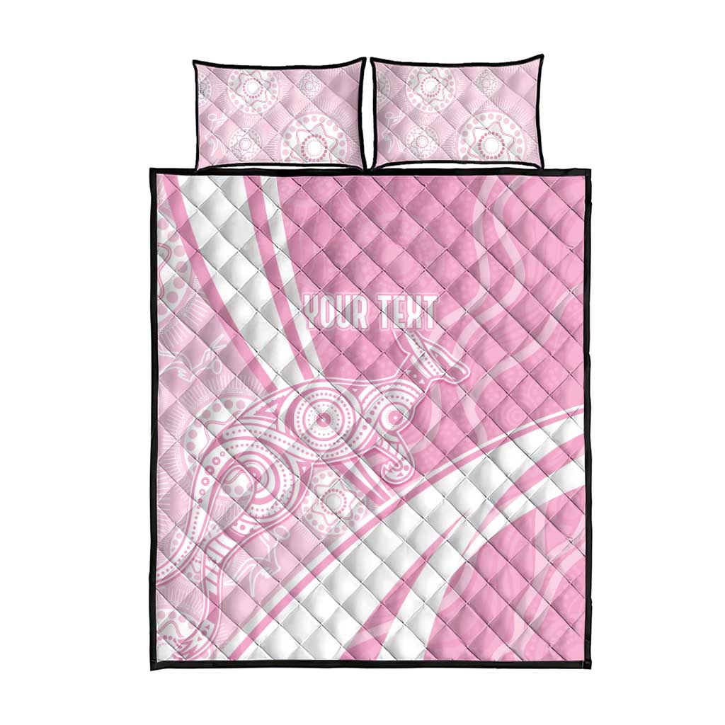 Australia Bowls Personalised Indigenous Pink Round Quilt Bed Set - Aussie Hoodie