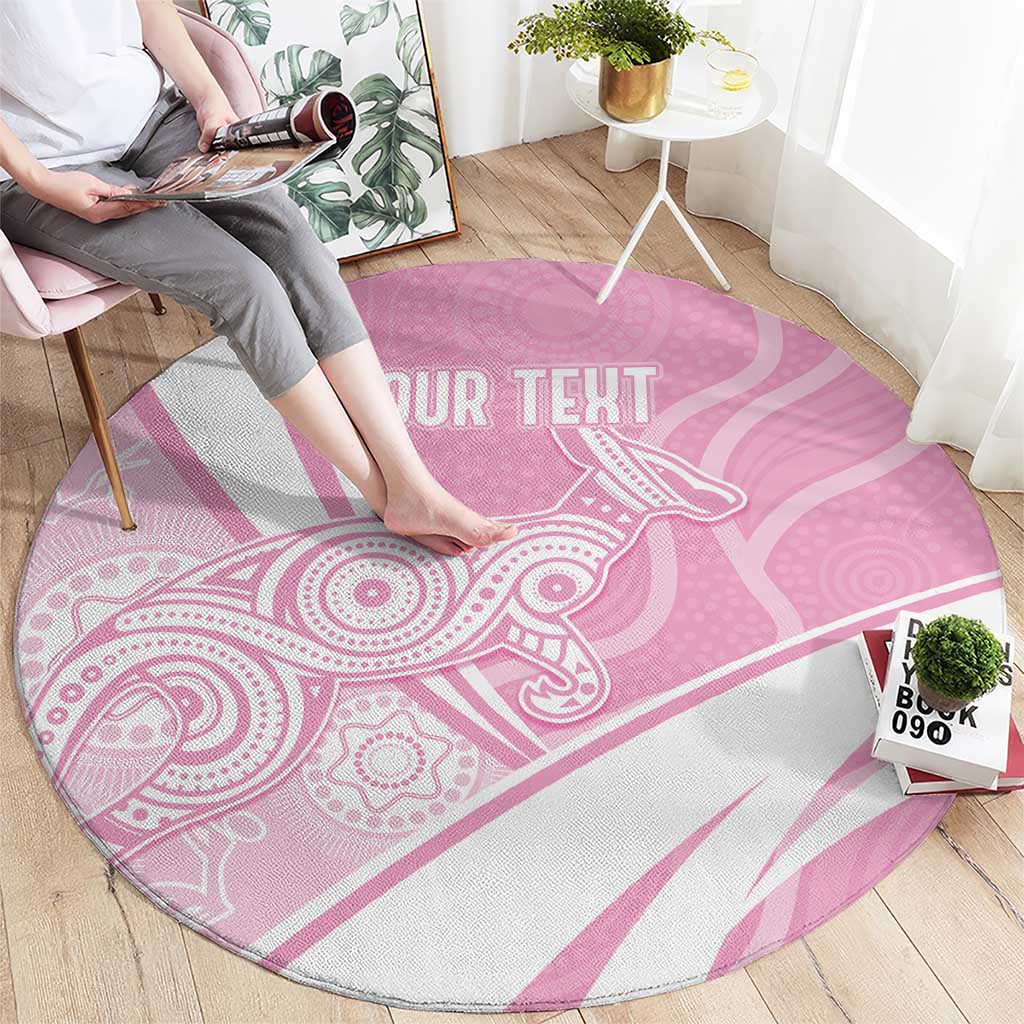 Australia Bowls Personalised Indigenous Pink Round Round Carpet - Aussie Hoodie