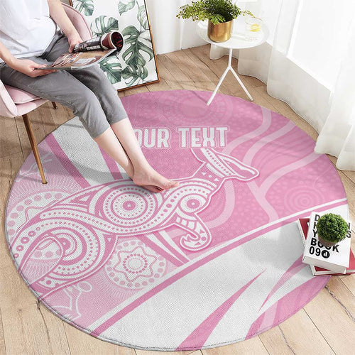 Australia Bowls Personalised Indigenous Pink Round Round Carpet - Aussie Hoodie