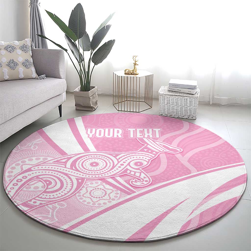 Australia Bowls Personalised Indigenous Pink Round Round Carpet - Aussie Hoodie