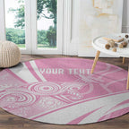 Australia Bowls Personalised Indigenous Pink Round Round Carpet - Aussie Hoodie