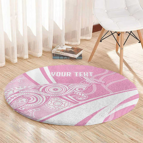 Australia Bowls Personalised Indigenous Pink Round Round Carpet - Aussie Hoodie