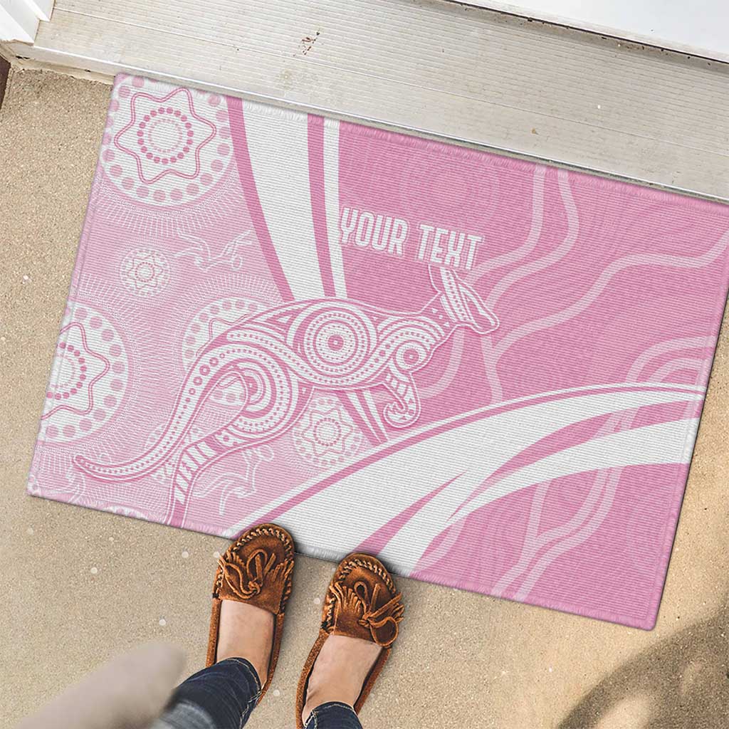 Australia Bowls Personalised Indigenous Pink Round Rubber Doormat - Aussie Hoodie