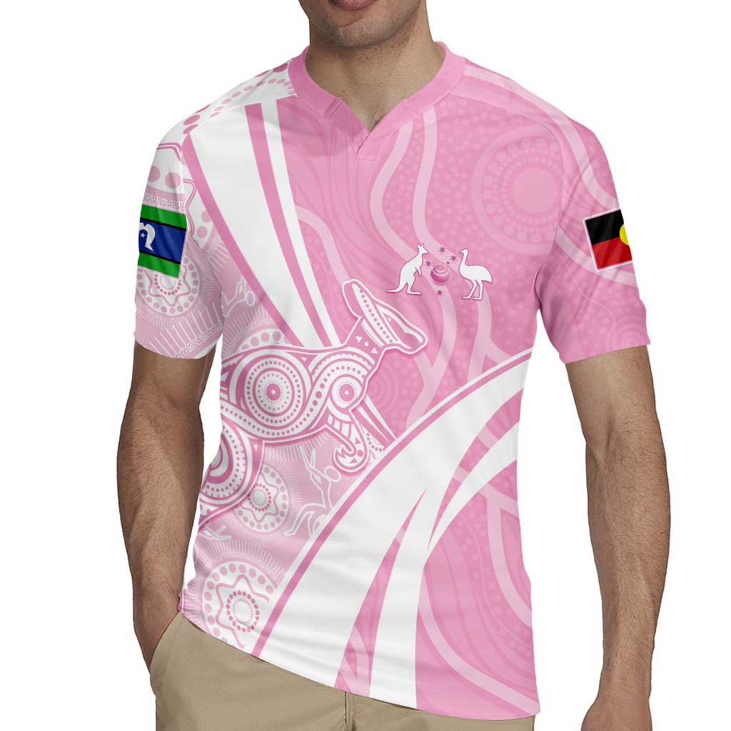 Australia Bowls Personalised Indigenous Pink Round Rugby Jersey - Aussie Hoodie